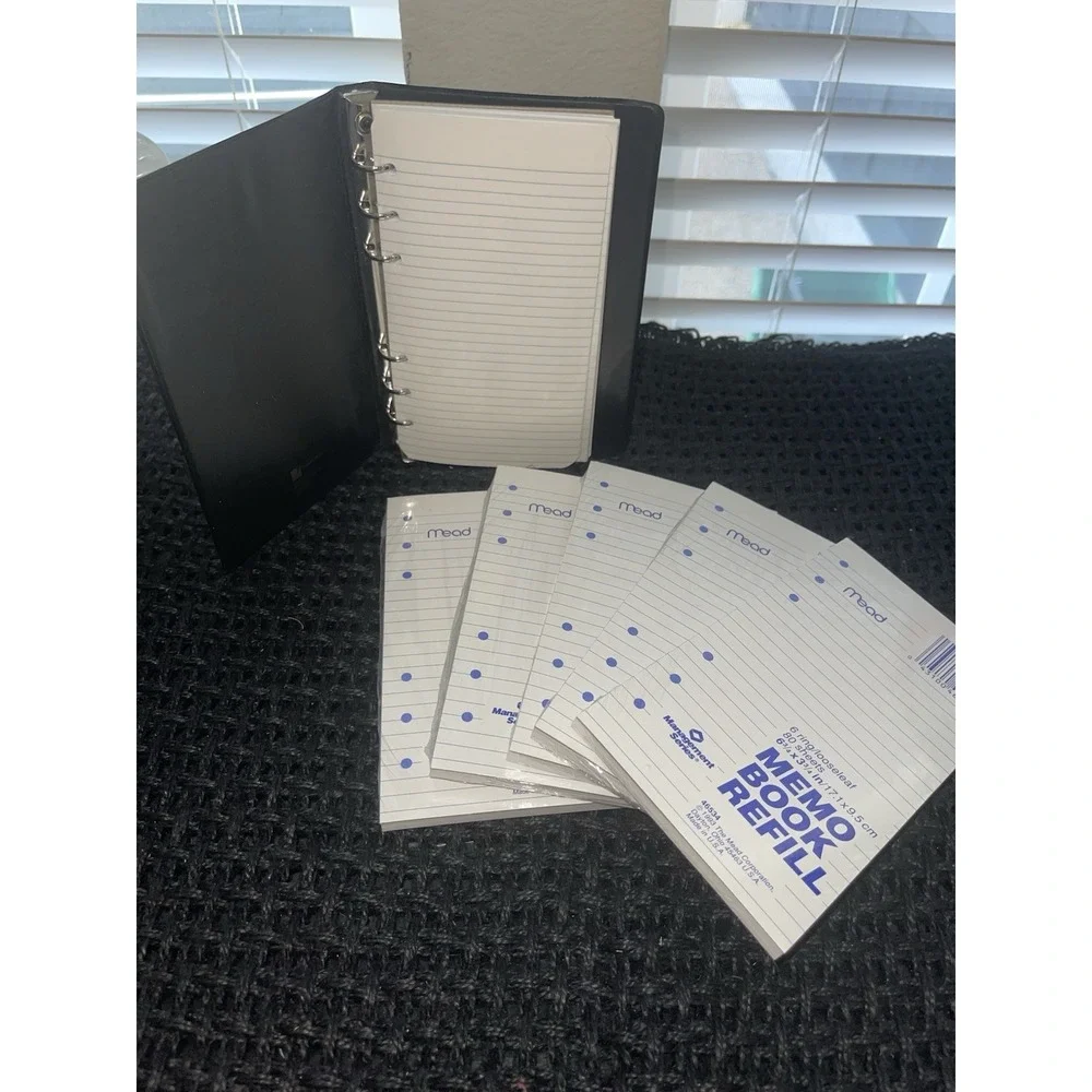 NOS VTG Binder &1993 Mead Memo Book Refill 6 Ring 3.75